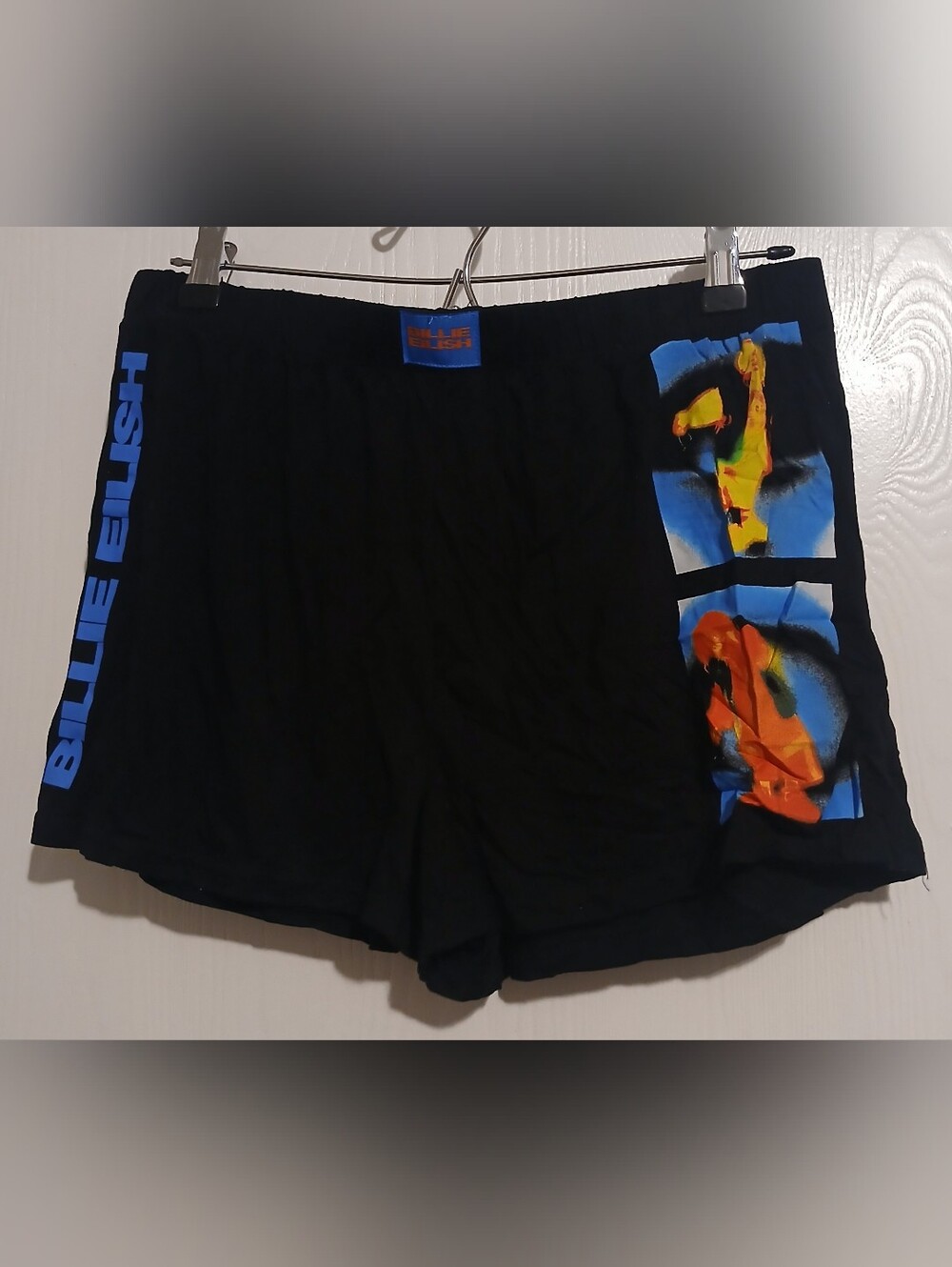 Billie Eilish Official Merch Pajama Lounge Shorts Black & Blue Graphic Sz M